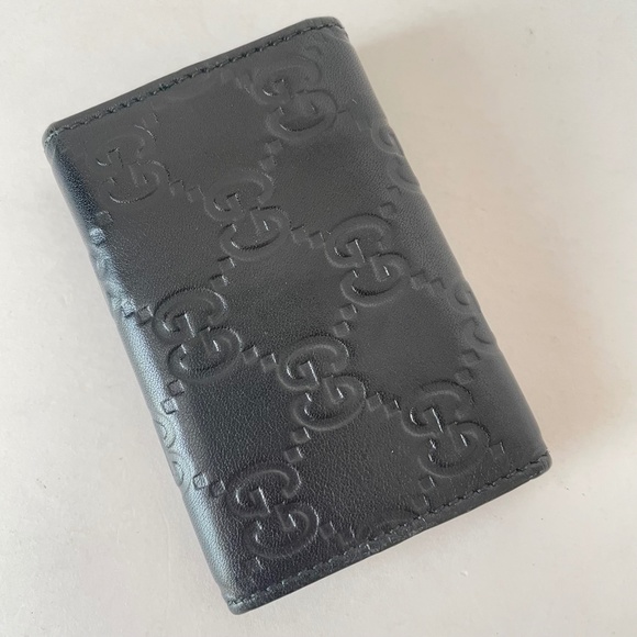 Gucci GG Guccisima Key Case 6 Key Holder Black Leather - Picture 3 of 13